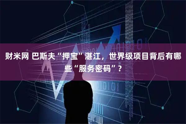 财米网 巴斯夫“押宝”湛江，世界级项目背后有哪些“服务密码”？